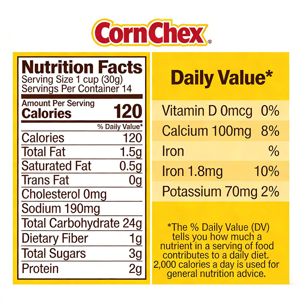 Corn Chex Style Nutrition Facts Label