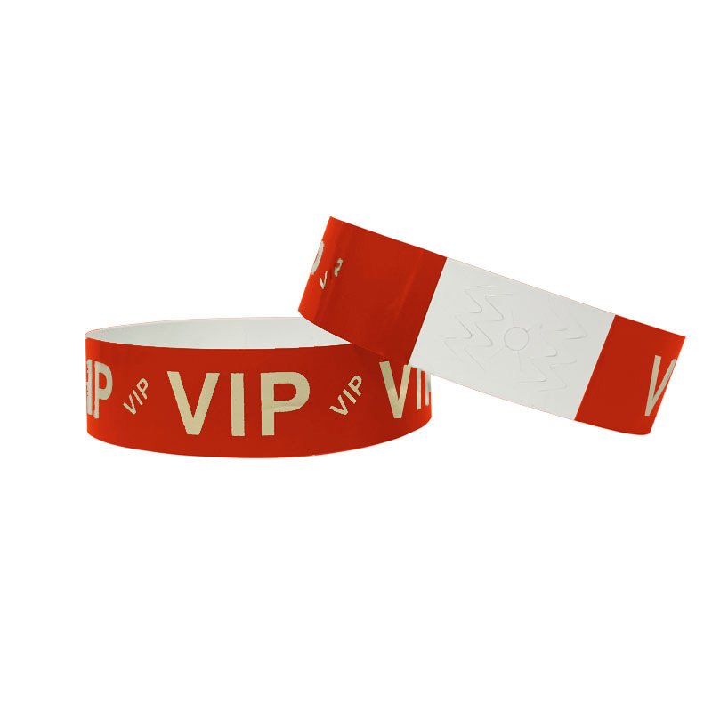 सोने की फ़ॉइल स्टैम्पिंग वाले VIP डिस्पोज़ेबल रिस्टबैंड